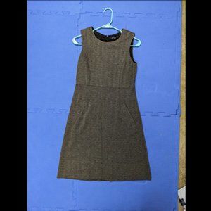 Lands' End Gray/Black Herringbone Sleeveless Dress with Pockets size 4P